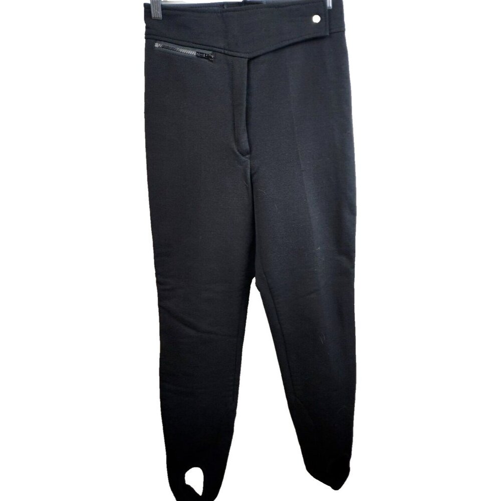 Vintage Profile Womens Ski Snow Pants Size 10 Reg Black Stirrup Zipper Pocket‎